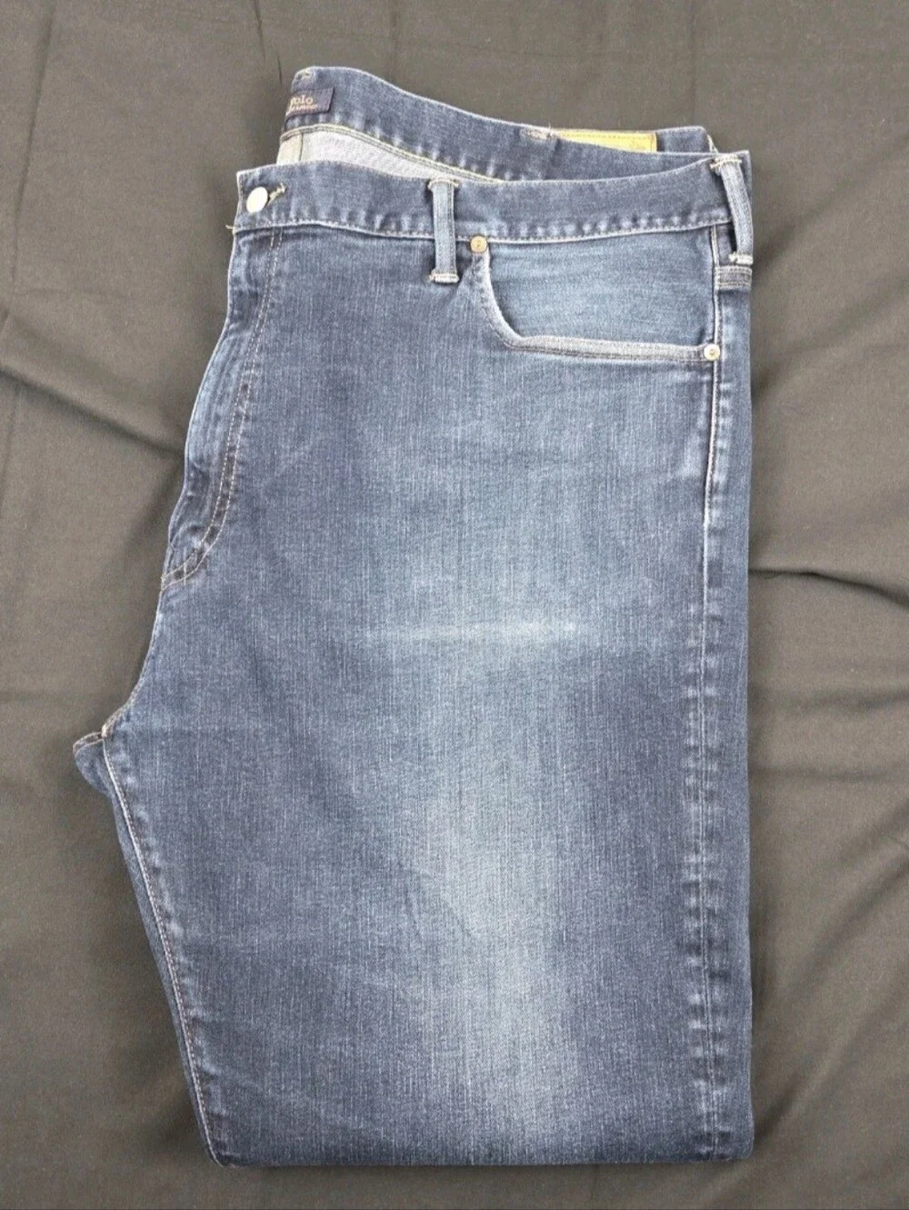 Polo Ralph Lauren Jeans Mens 46x32 Dark Wash Blue Relaxed Straight The Hampton